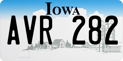 IA license plate AVR282