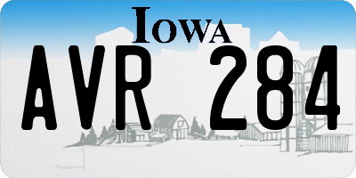 IA license plate AVR284