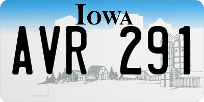 IA license plate AVR291