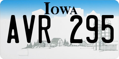 IA license plate AVR295