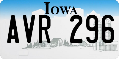 IA license plate AVR296