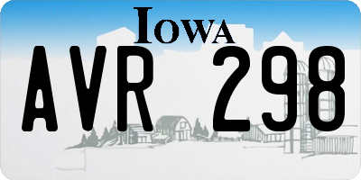 IA license plate AVR298