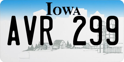 IA license plate AVR299