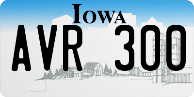 IA license plate AVR300