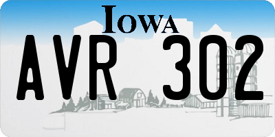 IA license plate AVR302