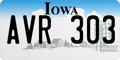 IA license plate AVR303
