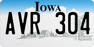 IA license plate AVR304