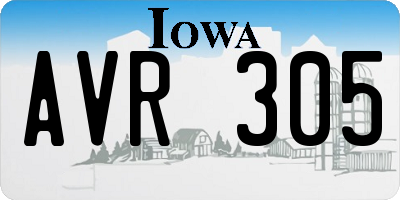 IA license plate AVR305