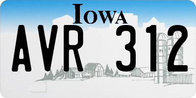 IA license plate AVR312