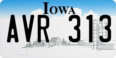 IA license plate AVR313