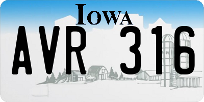 IA license plate AVR316