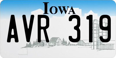 IA license plate AVR319
