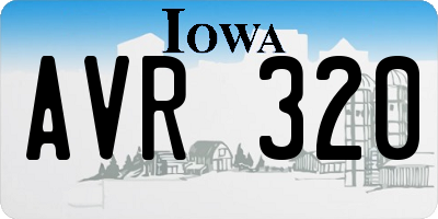 IA license plate AVR320