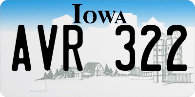 IA license plate AVR322