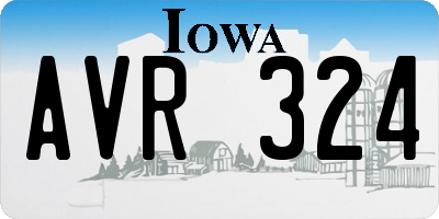 IA license plate AVR324