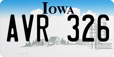 IA license plate AVR326