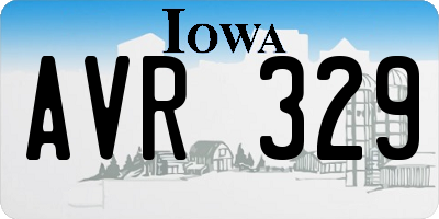 IA license plate AVR329