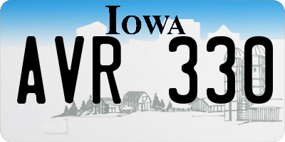 IA license plate AVR330