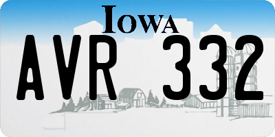 IA license plate AVR332