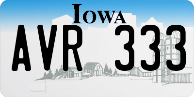 IA license plate AVR333