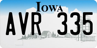 IA license plate AVR335