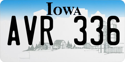 IA license plate AVR336