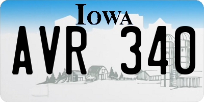 IA license plate AVR340