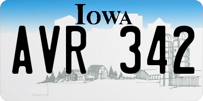 IA license plate AVR342