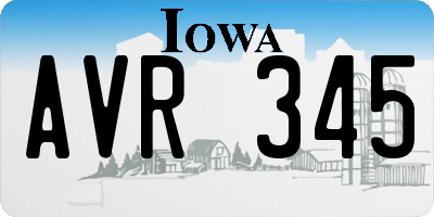 IA license plate AVR345