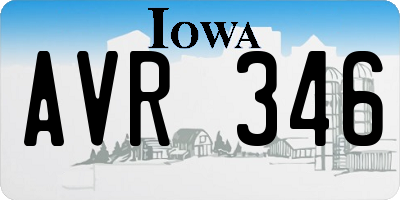 IA license plate AVR346