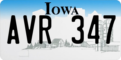 IA license plate AVR347