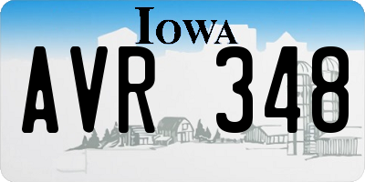 IA license plate AVR348