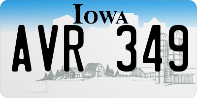 IA license plate AVR349
