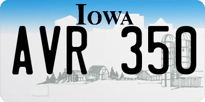 IA license plate AVR350
