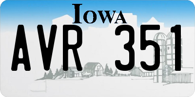 IA license plate AVR351