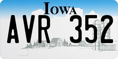 IA license plate AVR352