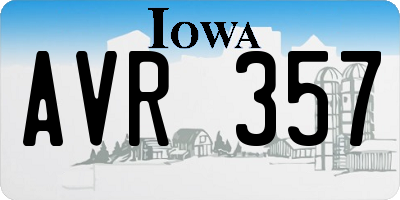IA license plate AVR357