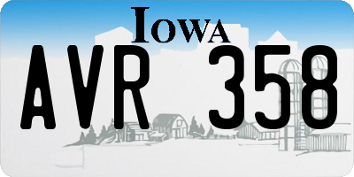 IA license plate AVR358