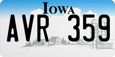 IA license plate AVR359