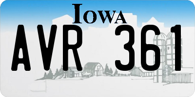 IA license plate AVR361