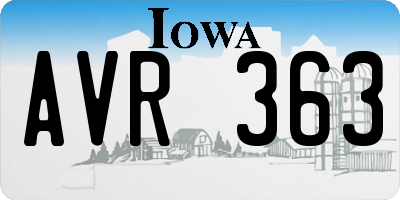 IA license plate AVR363
