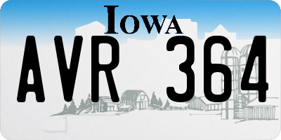 IA license plate AVR364