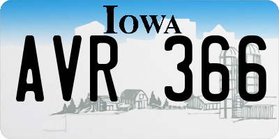 IA license plate AVR366
