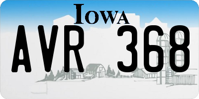 IA license plate AVR368