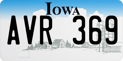 IA license plate AVR369