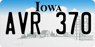 IA license plate AVR370