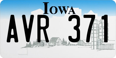 IA license plate AVR371
