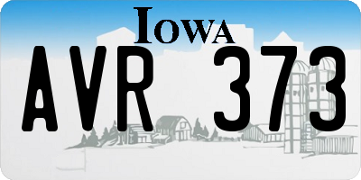 IA license plate AVR373