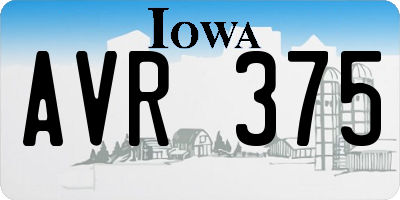 IA license plate AVR375