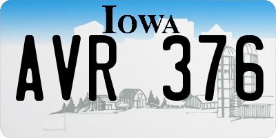 IA license plate AVR376